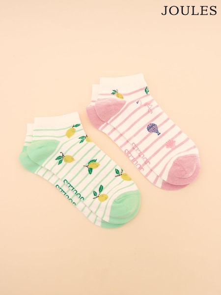 Joules Rilla Lemon Yellow Pack of Two Trainer Socks (E01473) | £8