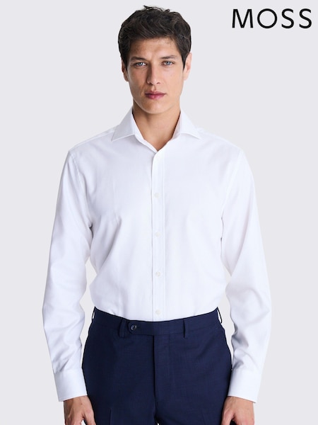 MOSS White Dobby 100% Cotton Shirt (E01542) | £50