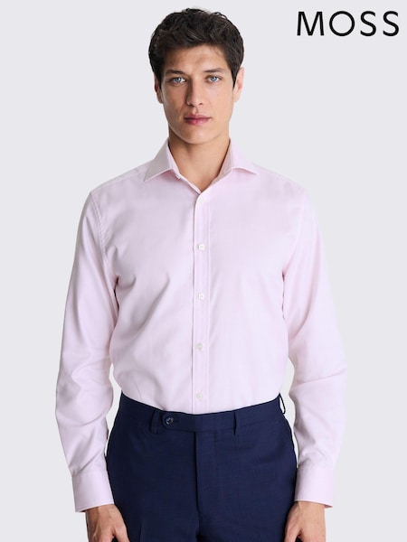 MOSS Light Pink Tailored Dobby Stretch Shirt (E01549) | £50
