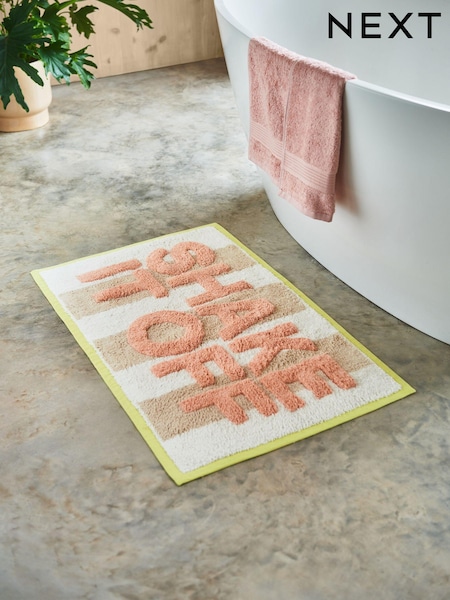 Pink Shake It Off 100% Cotton Bath Mat (E01587) | £18