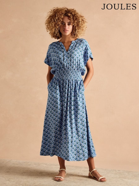 Joules Rosie Blue Midi Dress (E01615) | £59