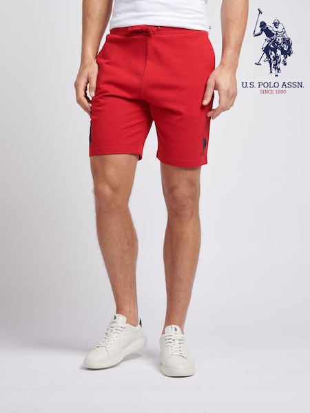 U.S. Polo Assn. Red Mens Classic Fit 100% Cotton Player 3 Sweat Shorts (E01850) | £45