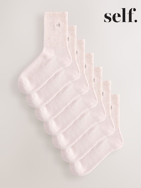 Oatmeal - Self. Cushion Sole Ankle Socks 7 Pack
