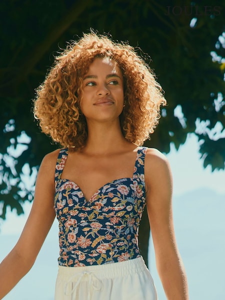 Joules Jasmine Navy Tankini Top (E02226) | £35