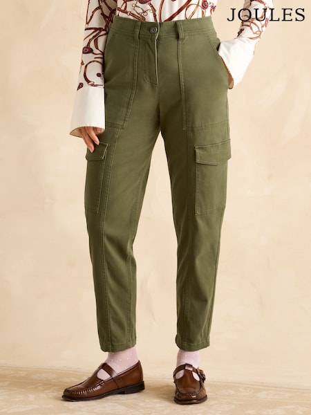 Joules Khaki Green Tapered Leg Cargo Trousers (E02239) | £59