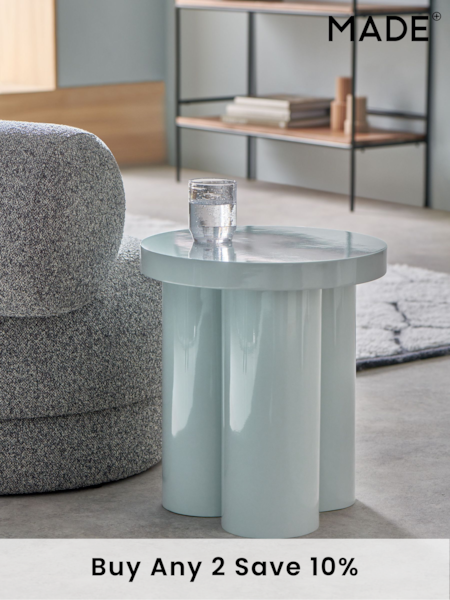 MADE.COM Light Blue Gloss Lacey Side Table (E02243) | £159
