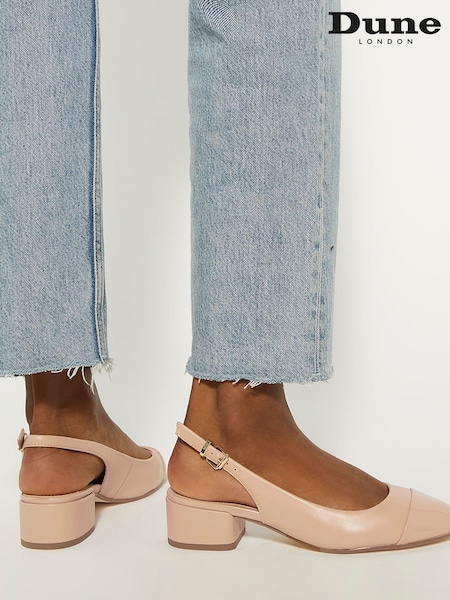 Dune London Pink Casing Sling Back Block Heel Sandals (E02455) | £69