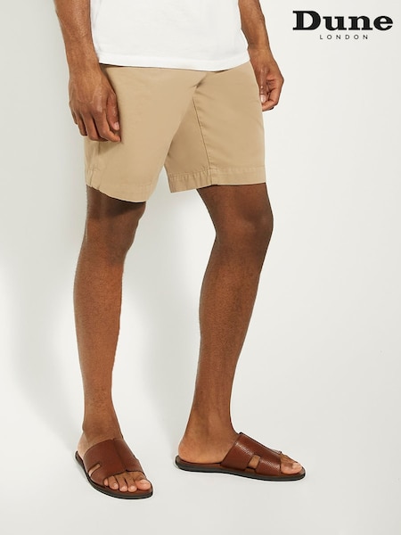 Dune London Brown Initially Tumbled Leather Flat Sandals (E02462) | £79