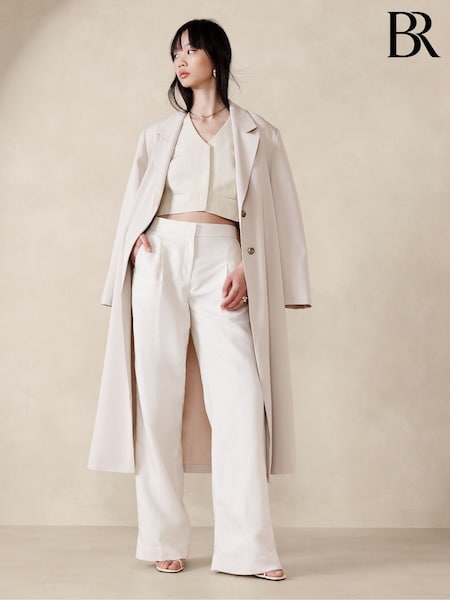 Banana Republic Beige Tencel Linen Cropped Vest (E02952) | £33