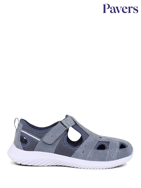 Pavers Blue Pavers Wide Fit Leather Mary Janes Sandals (E03005) | £38