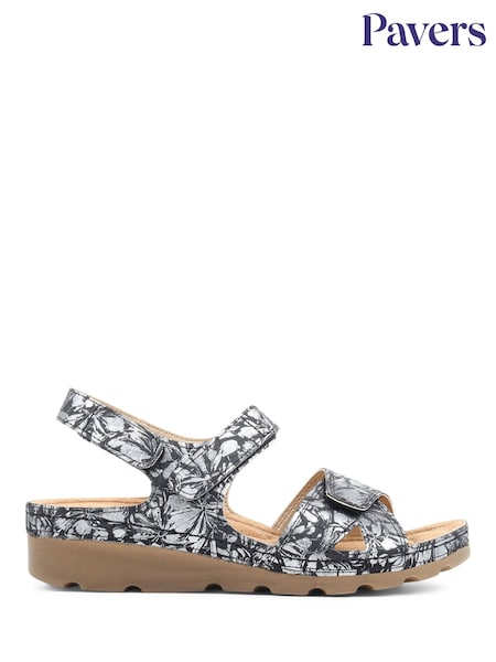 Pavers Black Pavers Touch Fasten Black Sandals (E03030) | £30