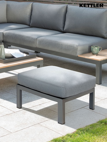 Kettler Slate Grey Elba Single Garden Footstool with Cushion (E03187) | £195