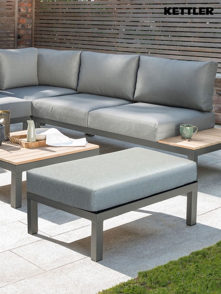 Kettler Slate Grey Elba Garden Double Footstool with Cushion (E03188) | £285
