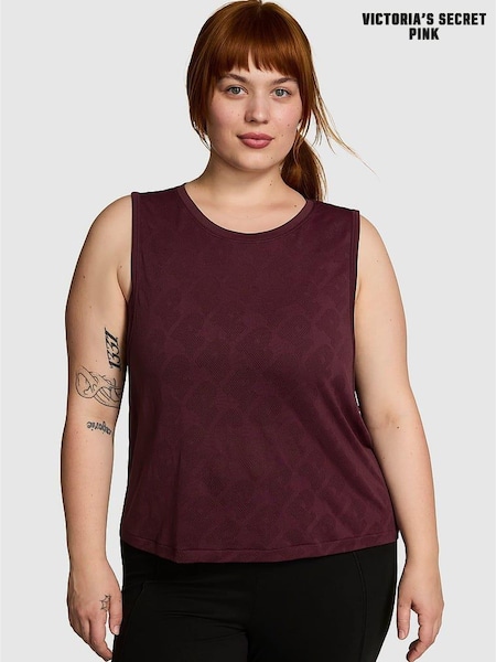 Victoria's Secret PINK Purple Rose Seamless Drapey Muscle Tank Top (E03423) | £25