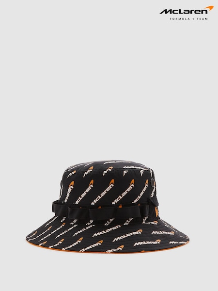 Reiss Black McLaren F1 Printed Bucket Hat (E04282) | £68