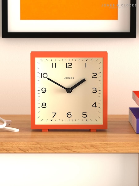Jones Clocks Pumpkin Orange Disco Mantel Clock (E04335) | £25