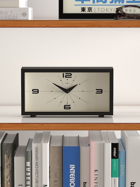 Jones Clocks Black Odeon Mantel Clock (E04337) | £25