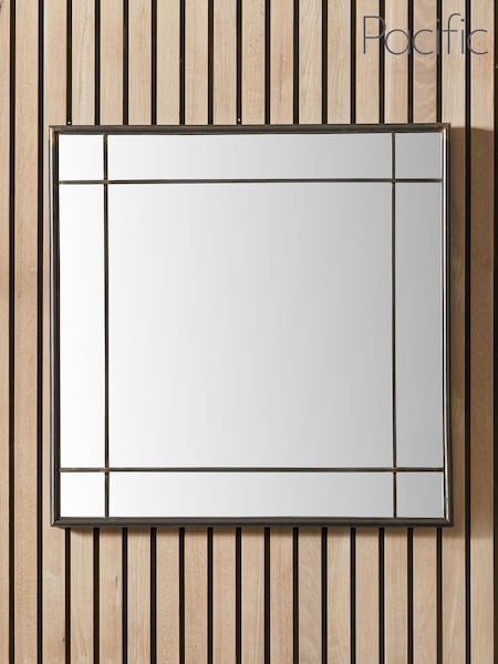 Pacific Antique Bronze Metal Square Wall Mirror (E04351) | £100