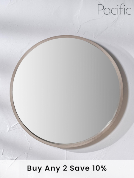 Pacific Natural Wood Veneer Round Mirror Large (E04385) | £200