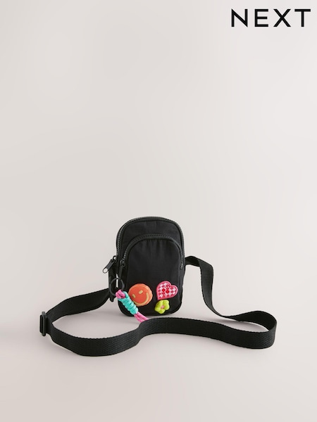 Black/Pink Cross-Body Phone Bag (E04476) | £17