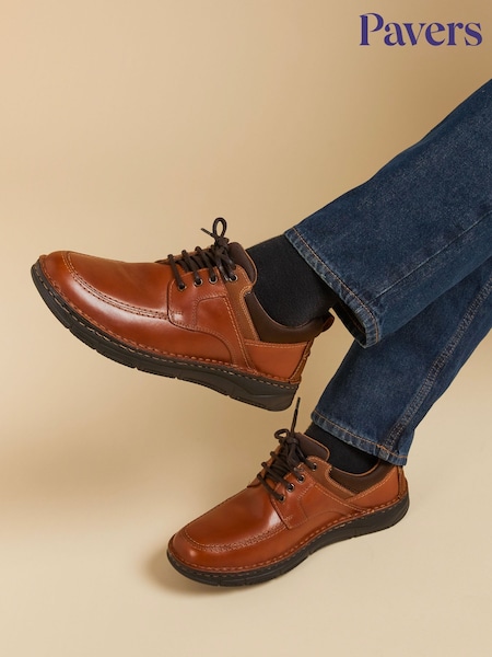 Pavers Lace-Up Leather Brown Shoes (E04498) | £49