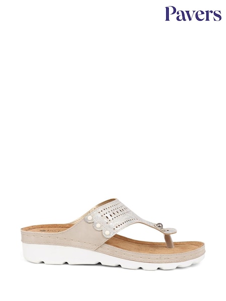 Pavers Natural Pavers Leather T Bar Black Sandals (E04514) | £30