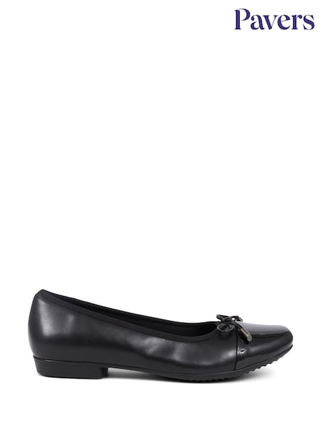 Pavers Black Ballet Pumps (E04516) | £33