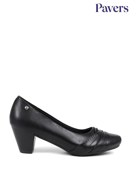 Pavers Black Pavers Low Heeled Court Shoes (E04547) | £35