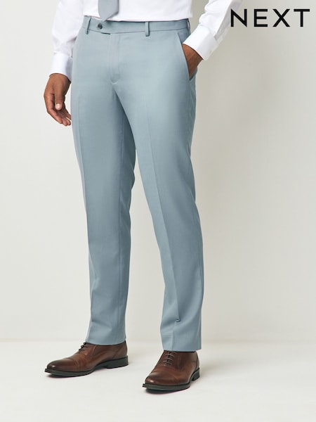 Light Blue Tailored Fit Textured Suit Trousers (E04816) | £35