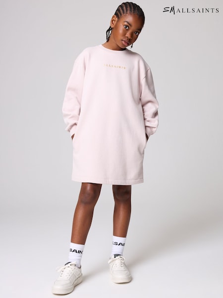 smALLSAINTS Light Pink Girls Nylon Quilted Sweat Dress (E05305) | £36 - £40