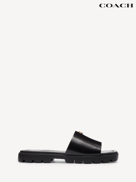 COACH Black Florence Sandals (E05587) | £125