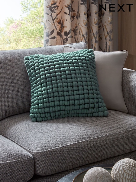 Blue 43 x 43cm Global Bobble 100% Cotton Cushion (E05812) | £20