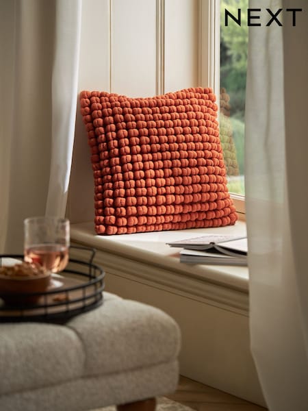 Orange 43 x 43cm Global Bobble 100% Cotton Cushion (E05818) | £20