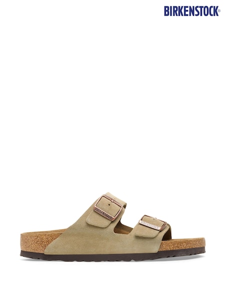 Birkenstock Taupe Brown Arizona Suede Sandals (E06004) | £105