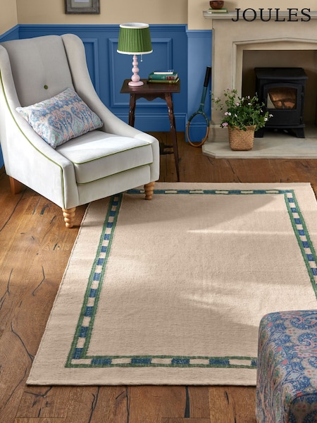 Joules Cream Mannington Jute Border Rug (E06043) | £150 - £325
