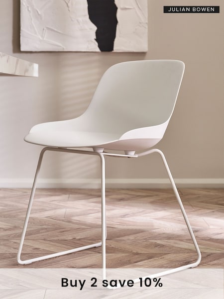 Julian Bowen White Set Of 2 Rocco Chairs (E06366) | £170