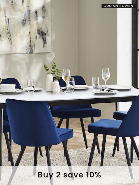Julian Bowen White Marble Miami Rectangular Stone Top Dining Table (E06519) | £285