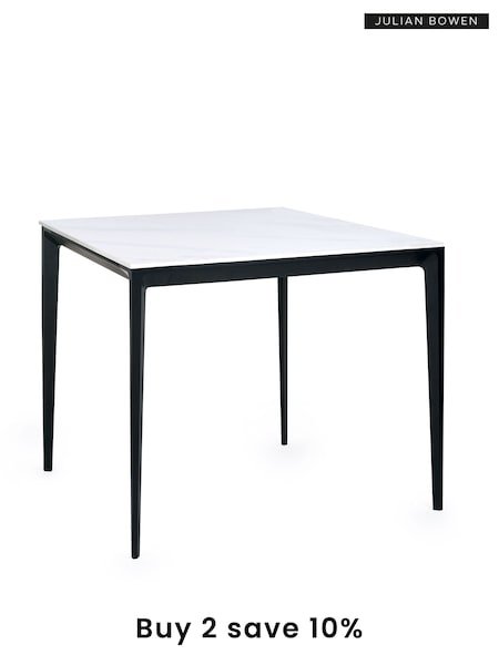 Julian Bowen White Marble Miami Square Stone Top Dining Table (E06528) | £280