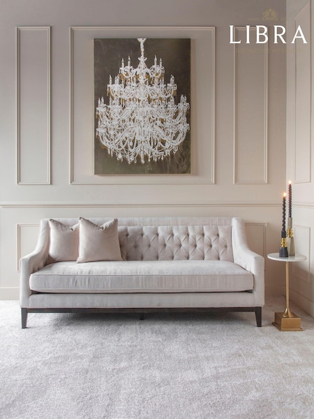 Libra Ivory Theodore Buttoned 3 Seater Sofa (E06542) | £1,800