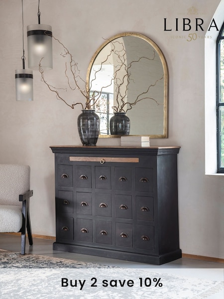 Libra Antique Black Hoxton II Mango 15 Drawer Chest (E06547) | £900