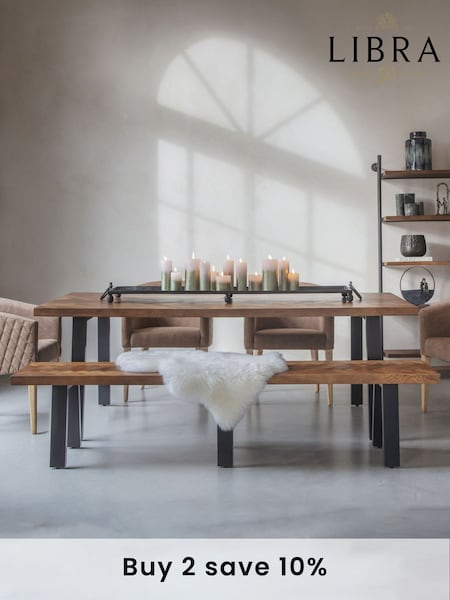 Libra Natural Burnham II Herringbone 6-8 Seater Dining Table (E06549) | £900