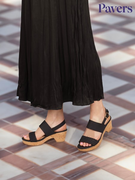 Pavers Black Pavers Platform Sandals (E06719) | £35