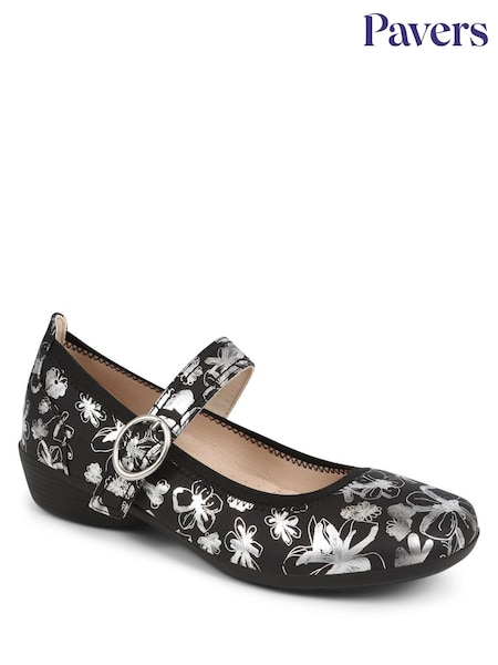Pavers Floral Mary Janes Shoes (E06761) | £33