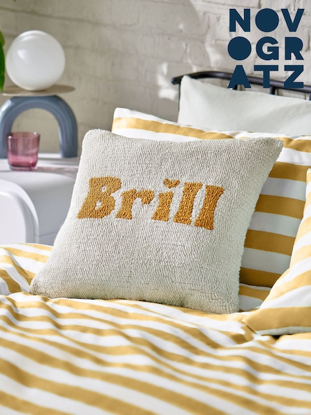 Novogratz BRILL Tufted Slogan Cushion (E06763) | £24