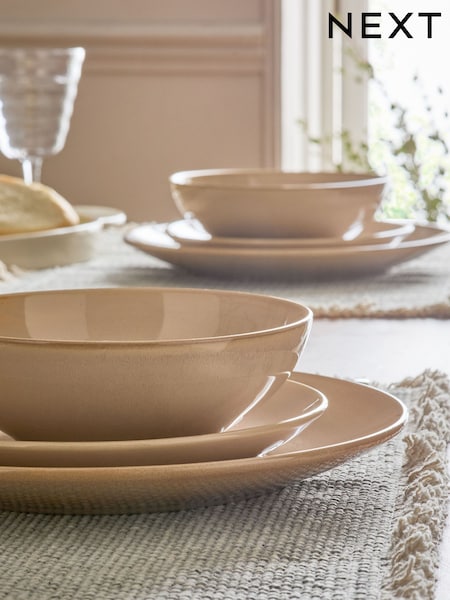 12 Piece Natural Hampton Reactive Glaze Dinner Set (E06967) | £48
