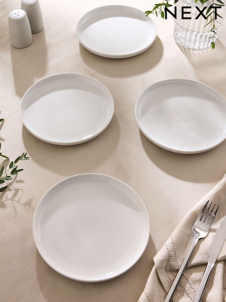 Set of 4 White Moderna Side Plates (E07213) | £12