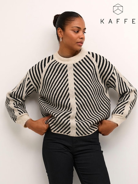 Kaffe Vera Striped Pattern Knitted Pull-Over Jumper (E07759) | £60