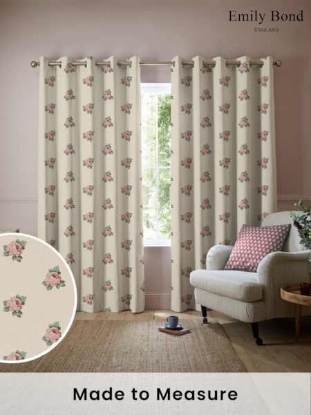 Emily Bond Rouge Red Emily Rose Made to Measure 100% Cotton Curtains (E07981) | £100