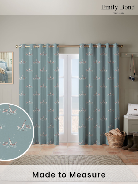 Emily Bond Duck Egg Blue Regatta Made to Measure Curtains (E07985) | £100