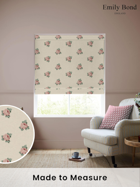 Emily Bond Rouge Red Emily Rose Made to Measure 100% Cotton Roman Blind (E07999) | £84